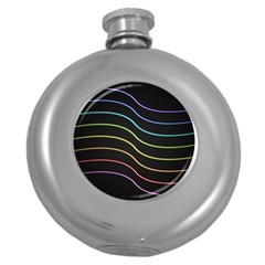 Wallpaper Background Colors Neon Round Hip Flask (5 Oz) by Bajindul