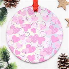 Valentine Background Hearts Ornament (round) by Bajindul