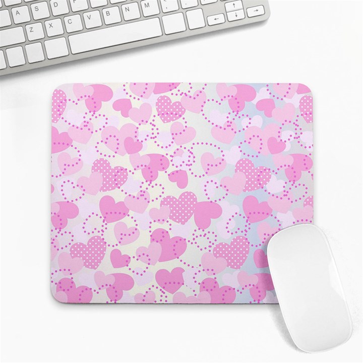 Valentine Background Hearts Large Mousepads