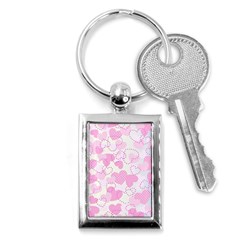 Valentine Background Hearts Key Chain (rectangle) by Bajindul