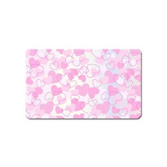 Valentine Background Hearts Magnet (name Card) by Bajindul