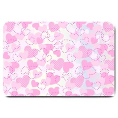 Valentine Background Hearts Large Doormat  by Bajindul