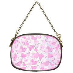 Valentine Background Hearts Chain Purse (one Side) by Bajindul