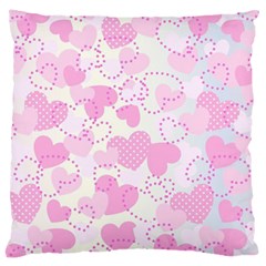 Valentine Background Hearts Large Cushion Case (one Side) by Bajindul