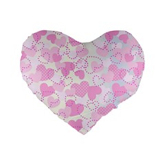 Valentine Background Hearts Standard 16  Premium Heart Shape Cushions