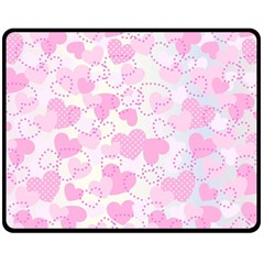 Valentine Background Hearts Double Sided Fleece Blanket (medium)  by Bajindul