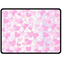 Valentine Background Hearts Double Sided Fleece Blanket (large)  by Bajindul