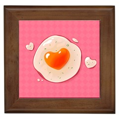 Omelette Heart Pink Valentine Framed Tiles by Bajindul