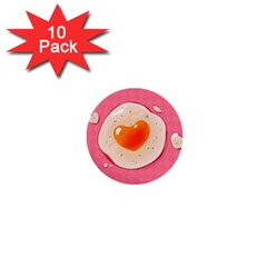 Omelette Heart Pink Valentine 1  Mini Buttons (10 Pack)  by Bajindul