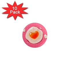 Omelette Heart Pink Valentine 1  Mini Magnet (10 Pack)  by Bajindul