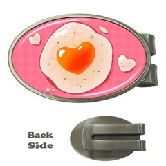 Omelette Heart Pink Valentine Money Clips (oval)  by Bajindul