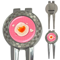 Omelette Heart Pink Valentine 3-in-1 Golf Divots by Bajindul