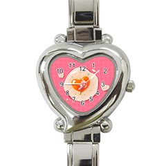 Omelette Heart Pink Valentine Heart Italian Charm Watch by Bajindul