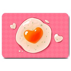 Omelette Heart Pink Valentine Large Doormat  by Bajindul