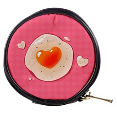 Omelette Heart Pink Valentine Mini Makeup Bag by Bajindul