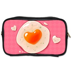 Omelette Heart Pink Valentine Toiletries Bag (two Sides) by Bajindul