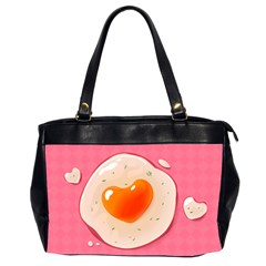 Omelette Heart Pink Valentine Oversize Office Handbag (2 Sides) by Bajindul