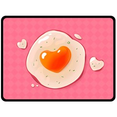 Omelette Heart Pink Valentine Fleece Blanket (large)  by Bajindul