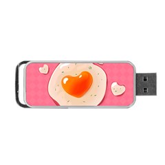 Omelette Heart Pink Valentine Portable Usb Flash (one Side) by Bajindul