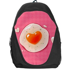 Omelette Heart Pink Valentine Backpack Bag by Bajindul