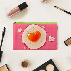 Omelette Heart Pink Valentine Cosmetic Bag (xs) by Bajindul