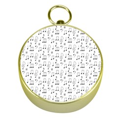 Music Notes Background Gold Compasses