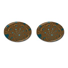 Fractal Abstract Cufflinks (oval) by Bajindul