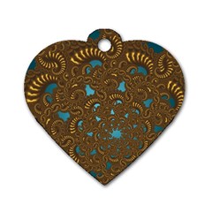 Fractal Abstract Dog Tag Heart (one Side)