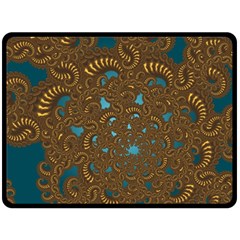 Fractal Abstract Double Sided Fleece Blanket (large)  by Bajindul