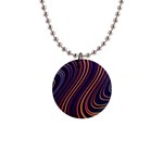 Fractal Mathematics Generated 1  Button Necklace Front