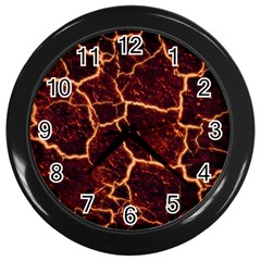 Lava Fire Wall Clock (black) by Bajindul