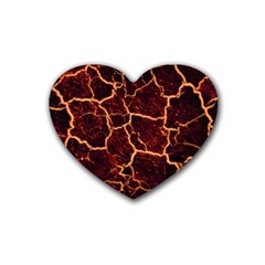 Lava Fire Rubber Coaster (heart)  by Bajindul