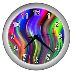 Lines Swinging Plasma Cross Wall Clock (silver) by Bajindul