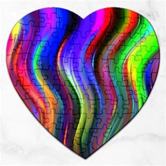 Lines Swinging Plasma Cross Jigsaw Puzzle (heart) by Bajindul