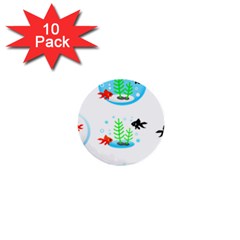 Fish Goldfish Water 1  Mini Buttons (10 Pack)  by Bajindul