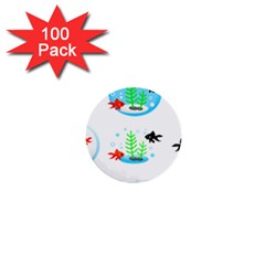 Fish Goldfish Water 1  Mini Buttons (100 Pack)  by Bajindul