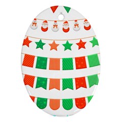 Christmas Bunting Banners Tasse Ornament (oval) by Bajindul