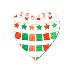 Christmas Bunting Banners Tasse Heart Magnet by Bajindul