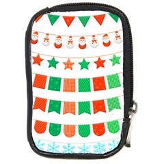 Christmas Bunting Banners Tasse Compact Camera Leather Case by Bajindul