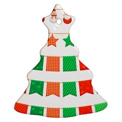 Christmas Bunting Banners Tasse Christmas Tree Ornament (two Sides) by Bajindul