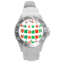 Christmas Bunting Banners Tasse Round Plastic Sport Watch (l) by Bajindul