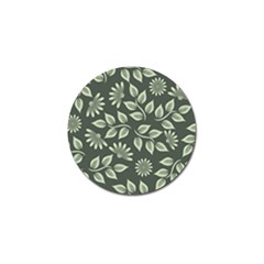 Flowers Pattern Spring Green Golf Ball Marker by Bajindul