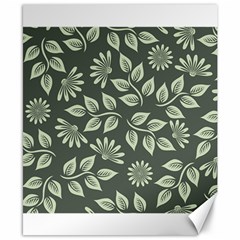 Flowers Pattern Spring Green Canvas 8  X 10  by Bajindul