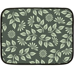 Flowers Pattern Spring Green Double Sided Fleece Blanket (mini)  by Bajindul