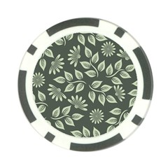 Flowers Pattern Spring Green Poker Chip Card Guard (10 Pack)