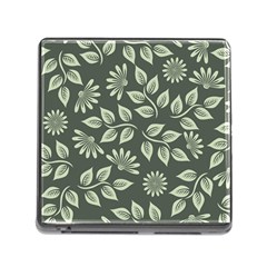 Flowers Pattern Spring Green Memory Card Reader (square 5 Slot) by Bajindul