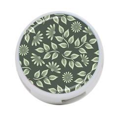 Flowers Pattern Spring Green 4-port Usb Hub (one Side) by Bajindul