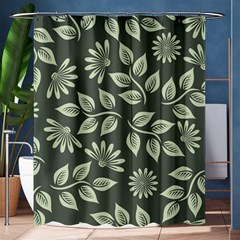 Flowers Pattern Spring Green Shower Curtain 60  X 72  (medium)  by Bajindul