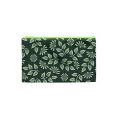 Flowers Pattern Spring Green Cosmetic Bag (xs) by Bajindul