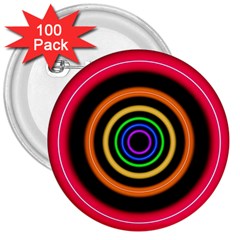 Neon Light Abstract 3  Buttons (100 Pack)  by Bajindul